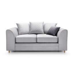 Abakus Direct Chicago Spill-Proof Velvet 2 Seater Sofa in Light Grey - thumbnail 2