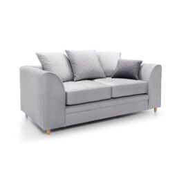 Abakus Direct Chicago Spill-Proof Velvet 2 Seater Sofa in Light Grey - thumbnail 3