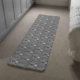 Benjamin Tate Design Black Geometric Decoration Runner Rug in Natural - Size: 67 cm x 230 cm - thumbnail 4