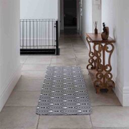 Benjamin Tate Design Black Geometric Decoration Runner Rug in Natural - Size: 67 cm x 230 cm - thumbnail 3