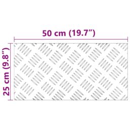 Berkfield Home Aluminium Checker Plates - 4 Pack, Non-Slip, 50x25 cm in Silver - Size: Medium - thumbnail 8