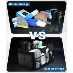 NESTLUNE Foldable Car Boot Organiser Heavy Duty Portable Storage Box in Black - Size: Large - thumbnail 6