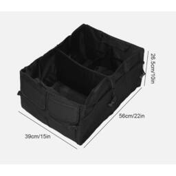 NESTLUNE Foldable Car Boot Organiser Heavy Duty Portable Storage Box in Black - Size: Large - thumbnail 2