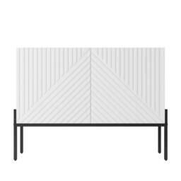 KORVIXA Modern Sideboard Buffet White Storage Cabinet - Size: 100 cm x 100 cm