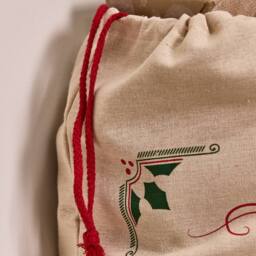 Dibor Traditional Christmas Delivery Sack Childrens Gift Bag in Beige - thumbnail 4