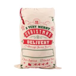 Dibor Traditional Christmas Delivery Sack Childrens Gift Bag in Beige - thumbnail 2
