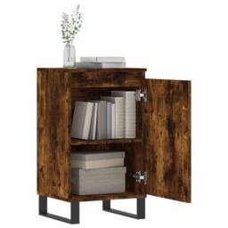 Berkfield Home Sideboards 2 pcs Smoked Oak 40x35x70 cm Engineered Wood in Brown - Size: 40 x 35 x 70 cm - thumbnail 4