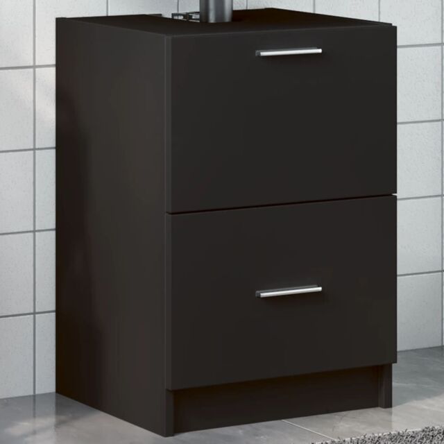 Berkfield Home Sink Cabinet Black 40x37x59 cm Engineered Wood - Size: 40 x 37 x 59 cm