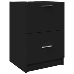 Berkfield Home Sink Cabinet Black 40x37x59 cm Engineered Wood - Size: 40 x 37 x 59 cm - thumbnail 2