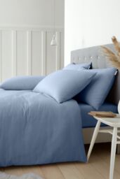 Catherine Lansfield 'Brushed Cotton' Fitted Sheet in Light Blue - Size: Single Fitted - thumbnail 2