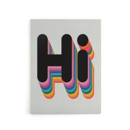 "Artery8 Hi Bold Retro Rainbow Font Colourful Typography Canvas Wall Art Print - Size: W18"" x H24""" - thumbnail 1