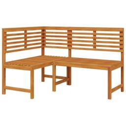 Berkfield Home Beautiful Garden Corner Bench 140 cm Solid Acacia Wood in Brown - thumbnail 3
