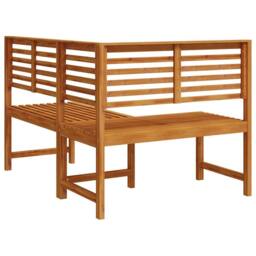 Berkfield Home Beautiful Garden Corner Bench 140 cm Solid Acacia Wood in Brown - thumbnail 6