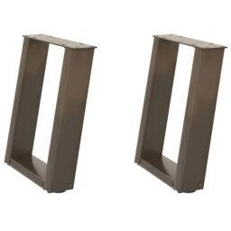 Berkfield Home Coffee Table Legs U-Shaped 2 pcs Natural Steel 28x(42-43) cm Steel in Brown - thumbnail 2