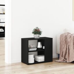 Berkfield Home Black Oak Sideboard - 60 cm x 30 cm x 50 cm - Made from Engineered Wood - thumbnail 1