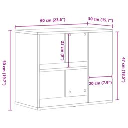 Berkfield Home Black Oak Sideboard - 60 cm x 30 cm x 50 cm - Made from Engineered Wood - thumbnail 9
