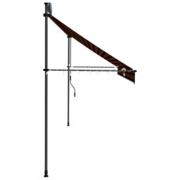 Berkfield Home Manual Retractable Awning with LED 400 cm Orange & Brown - thumbnail 6
