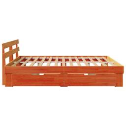 Berkfield Home with Drawer with Headboard with Storage Wax brown 180 x 200 cm So - thumbnail 9