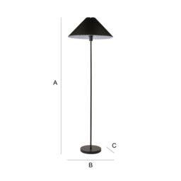 ValueLights Akira Pleated Shade Slim Floor Lamp in Black - thumbnail 7