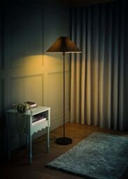 ValueLights Akira Pleated Shade Slim Floor Lamp in Black - thumbnail 2