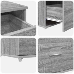 Berkfield Home Drawer Cabinet Grey Sonoma Engineered Wood Medium Drawer Cabinet - thumbnail 9