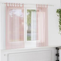 Berkfield Home Voile Curtains with Loops 2 pcs Light Pink 140x175 cm - thumbnail 2