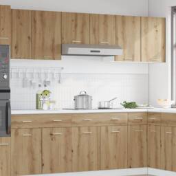 Berkfield Home Hanging Cabinet Lyon Artisan Oak 80x31x60 cm Engineered Wood in Brown - Size: 80 x 31 x 60 cm - thumbnail 3