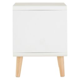 Orsina Versatile 1 Door Cabinet, Lightweight Bedside Cabinet, White Finish Bedroom Cabinet, Sleek Slim Cabinet in Grey - thumbnail 3