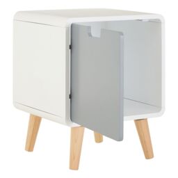 Orsina Versatile 1 Door Cabinet, Lightweight Bedside Cabinet, White Finish Bedroom Cabinet, Sleek Slim Cabinet in Grey - thumbnail 5