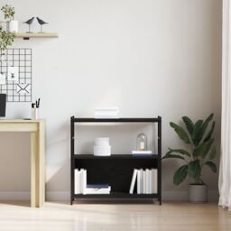 Berkfield Home Book Cabinet Black Oak 80x30x78, 5 cm Engineered Wood - thumbnail 4