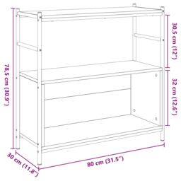 Berkfield Home Book Cabinet Black Oak 80x30x78, 5 cm Engineered Wood - thumbnail 9
