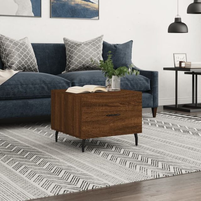 Berkfield Home Coffee Table Brown Oak 50x50x40 cm Engineered Wood - Size: 50 x 50 x 40 cm - image 1