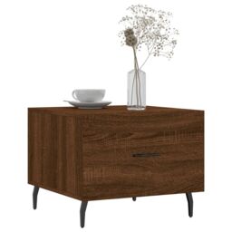 Berkfield Home Coffee Table Brown Oak 50x50x40 cm Engineered Wood - Size: 50 x 50 x 40 cm - thumbnail 3