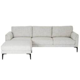 Lemon Pavilion Furniture and Decor Zephra Three Seater Sofa with Footstool - L81 x W241 x H80 cm - White - thumbnail 1