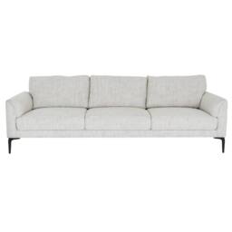 Lemon Pavilion Furniture and Decor Zephra Three Seater Sofa with Footstool - L81 x W241 x H80 cm - White - thumbnail 3
