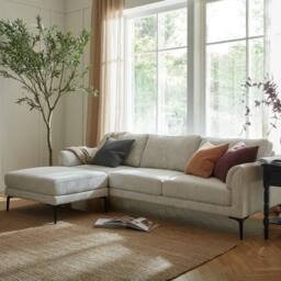 Lemon Pavilion Furniture and Decor Zephra Three Seater Sofa with Footstool - L81 x W241 x H80 cm - White - thumbnail 5