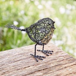 Paper High Set of Two Wire Robin Decorative Ornament in Black - thumbnail 2