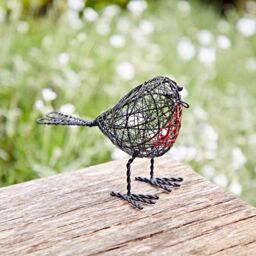 Paper High Set of Two Wire Robin Decorative Ornament in Black - thumbnail 3