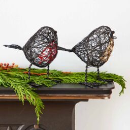 Paper High Set of Two Wire Robin Decorative Ornament in Black - thumbnail 6