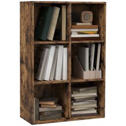HOMCOM Cubic Cabinet Bookcase Storage Shelves Display Organiser in Brown - thumbnail 2