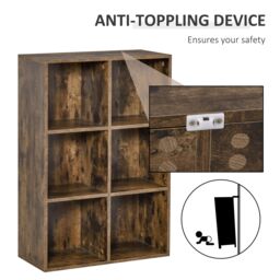 HOMCOM Cubic Cabinet Bookcase Storage Shelves Display Organiser in Brown - thumbnail 4