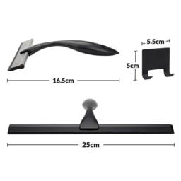 Nordara Glass Window Squeegee Cleaner For Shower & Car Mirror in Black - thumbnail 2