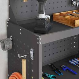 Berkfield Home Tool Trolley Black 65 x 35 x 111 cm Powder-coated steel - thumbnail 4