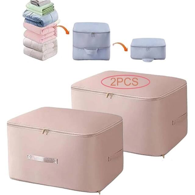 Nordara 2X Large Capacity Foldable Duvet Storage Organizer Bag 52*42*60cm in Pink