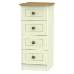 Lancaster 4 Drawer Tall Bedside (Ready Assembled)
