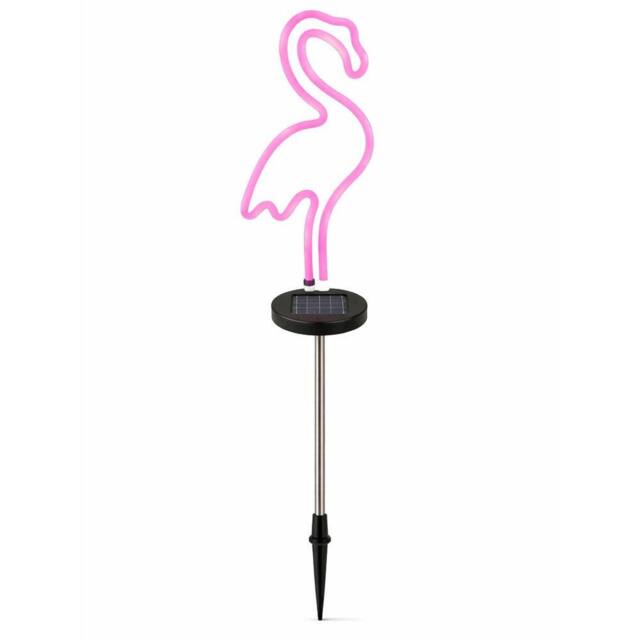 Gardenwize Solar Powered Neon Flamingo Garden Stake Light in Pink - image 1