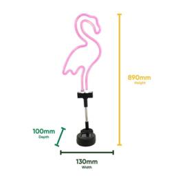 Gardenwize Solar Powered Neon Flamingo Garden Stake Light in Pink - thumbnail 2