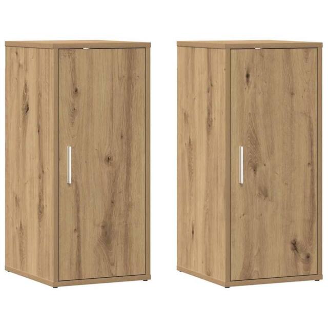 Berkfield Home Shoe Cabinets 2 pcs Artisan Oak 32x35x70 cm Engineered Wood in Brown - Size: 32 x 35 x 70 cm - image 1