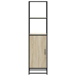 Berkfield Home Highboard Sonoma Oak 35.5x35x139 cm Engineered Wood & Metal in Brown - thumbnail 4