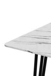 Living and Home Modern Dining Table with MDF Tabletop & Metal Legs in White - thumbnail 4